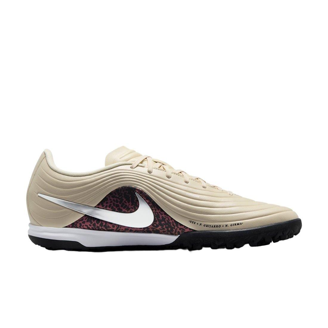 Nike United Tiempo Maestro Academy Turf "Fossil/Burgundy Crush/Metallic Silver" Men's Soccer Shoe - FOSSIL/BURGUNDY/SILVER
